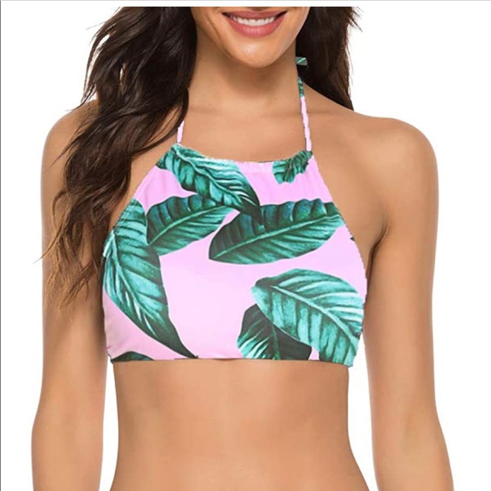 Naggoo pink halter bikini New